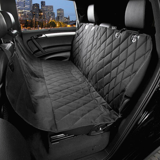 High Quality Dog Back Seat Cover Protector - Comfy Fabric Quilted Non-Slip Technology, Waterproof, Dog Seat Protector-Large (Black)