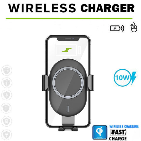Fast Wireless Car Charger Mount Qi Certified 