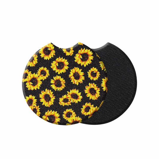 Car Coasters - High Quality Cup Holder for Your Car - 2.75 Inches (Sunflower)