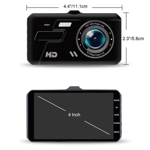 Image of 4'' Dual Dash Cam 1920x1080P FHD