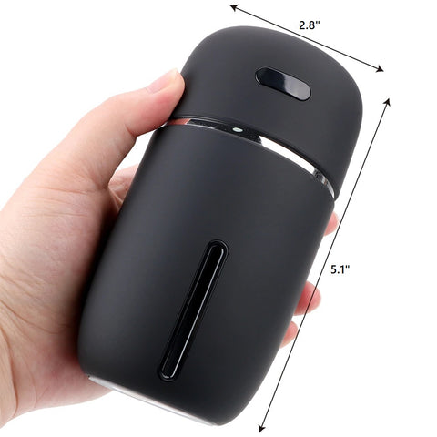 Image of Mini Portable USB Car Humidifier with 7 LED Light Colors (Black)