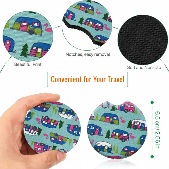 Car Coasters - High Quality Cup Holder for Your Car - 2.75 Inches (Mini Bus)