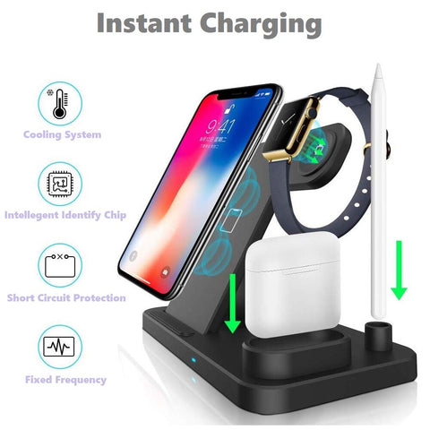 Image of Wireless Charger 4 in 1 Compatible - Adapter Included