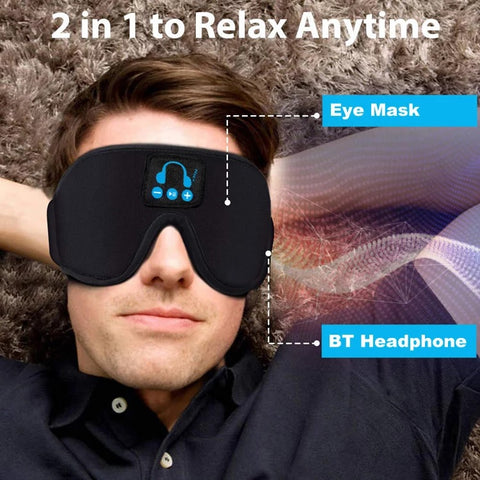 Image of 3D Eye Sleep Mask with Bluetooth 5.0 Wireless Headphones