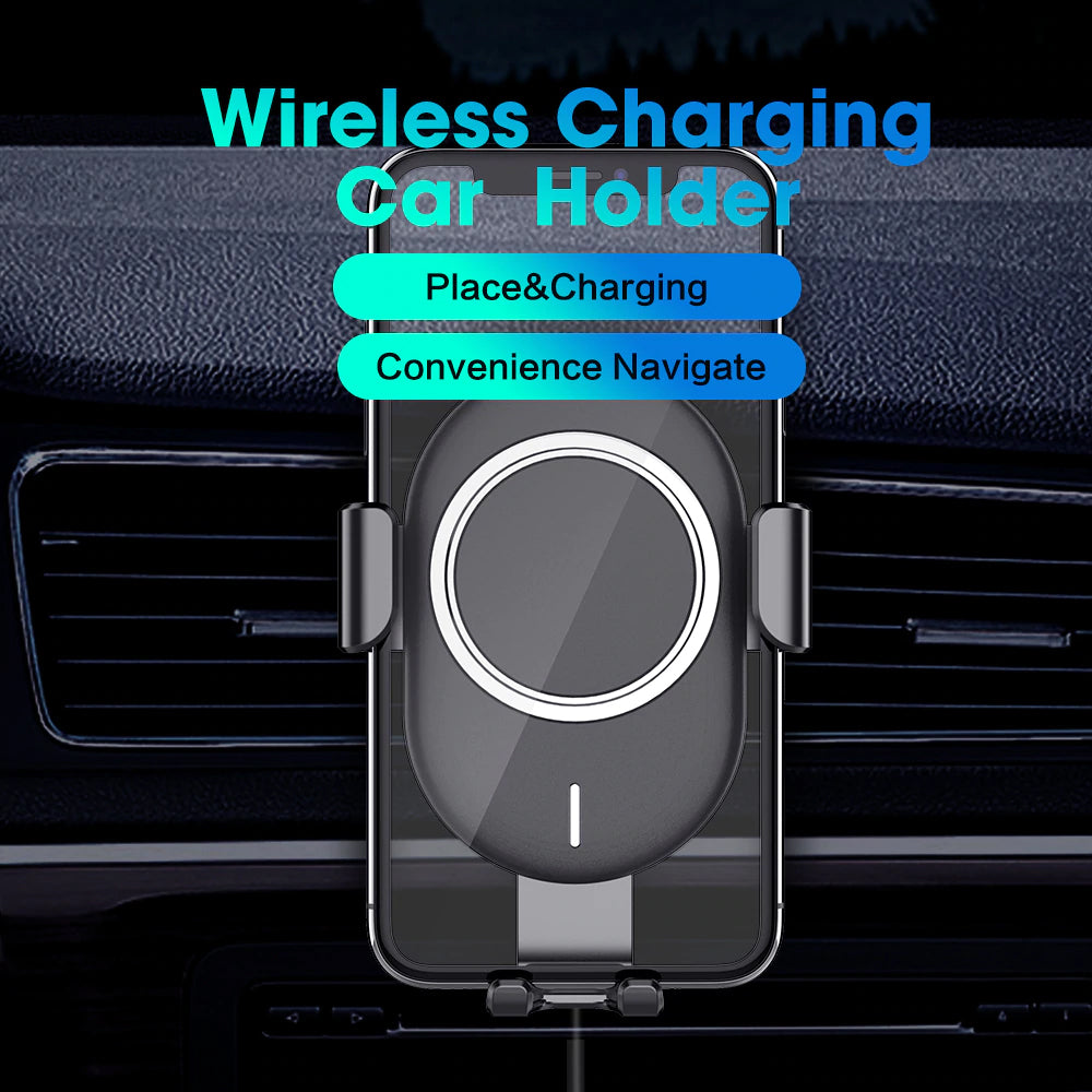Fast Wireless Car Charger Mount Qi Certified 