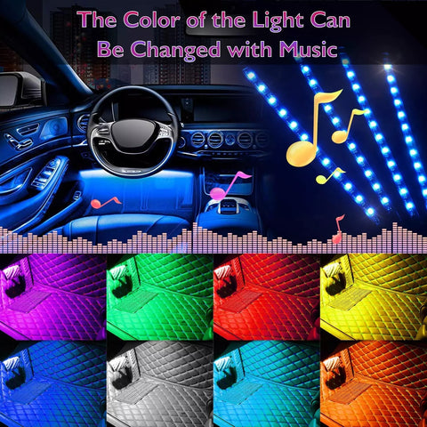 Car LED Strip Light - 4pcs 48 LED